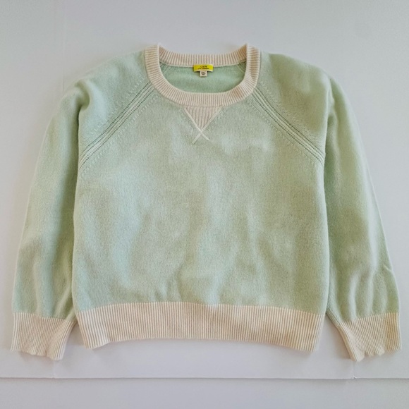 J. Crew 100% Cashmere Plaited Relaxed Sweatshirt in Wintermint Snow | XXL | NWOT - Picture 3 of 10
